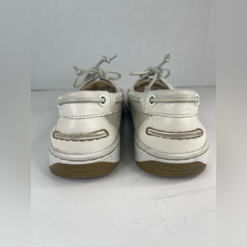 Coach Cream and White Boat Shoes - Picture 3 of 10